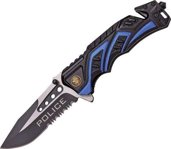 MTech Rescue Linerlock Police A/O Aluminum Folding Pocket Knife A865PD