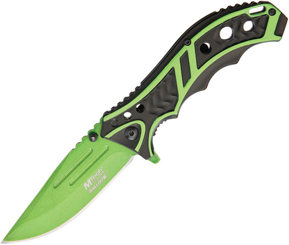 MTech Linerlock A/O Black & Green Folding Stainless Steel Pocket Knife A907GN