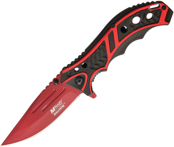 MTech Linerlock A/O Black & Red Folding Stainless Steel Pocket Knife A907RD