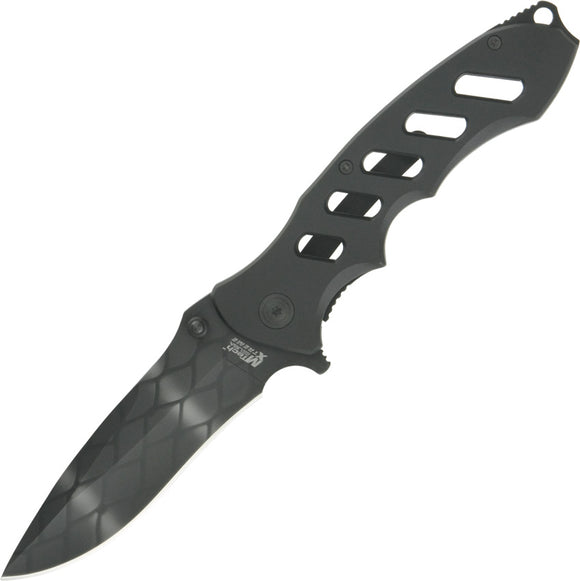 MTech Xtreme Linerlock Large Black Metal Alloy Folding Stainless Pocket Knife 8027A