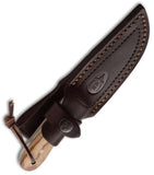 Muela Bison Olive Wood Vanadium Molybdenum Fixed Blade Knife w/ Sheath U008