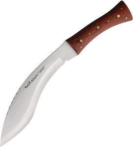 Muela Kukri Brown Wood Vanadium Molybdenum Fixed Blade Knife w/ Sheath 90664