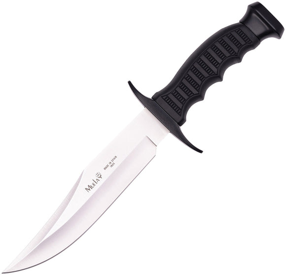 Muela 95-181 Bowie Black Grooved INOX Stainless Fixed Blade Knife w/ Belt Sheath 92496