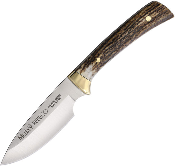 Muela Rebeco-9A Deer Horn Vanadium Molybdenum Fixed Blade Knife w/ Sheath 92536