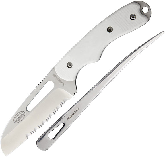 Myerchin Generation 2 Off Shore System White G10 Stainless Fixed Blade Knife A100P