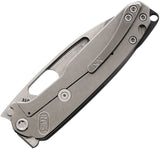 Medford Infraction Framelock Grey Titanium Folding S45VN Pocket Back  of Knife