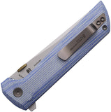 North Mountain Blades Chop 2 Button Lock Blue Micarta Folding SLD-MAGIC Knife 2406BLMCT