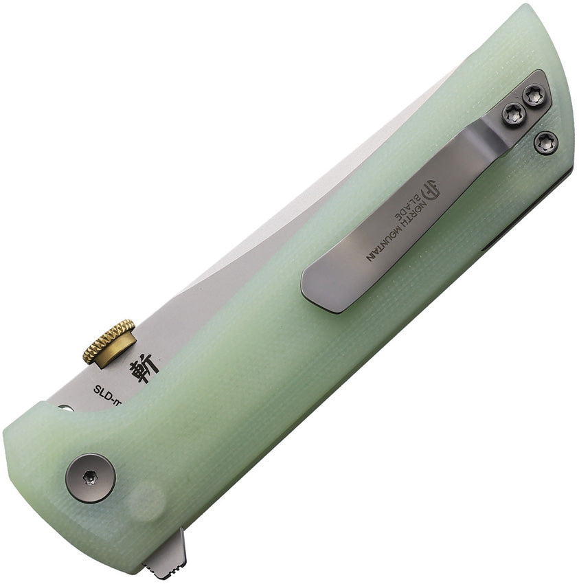 North Mountain Blades Chop 2 Button Lock Jade Folding Knife | Get
