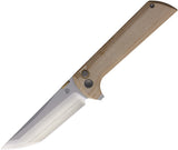 North Mountain Blades Chop 2 Button Lock Tan Micarta Folding SLD-MAGIC Knife 2406YLMCT