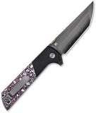 North Mountain Blades Chop 2 Button Lock Pink Glow Carbon Fiber & Aluminum Folding SLD-MAGIC Knife 2407GCFPD