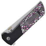 North Mountain Blades Chop 2 Button Lock Pink Glow Carbon Fiber & Aluminum Folding Copper SLD-MAGIC Knife 2407GCFPK