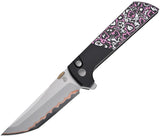 North Mountain Blades Chop 2 Button Lock Pink Glow Carbon Fiber & Aluminum Folding Copper SLD-MAGIC Knife 2407GCFPK