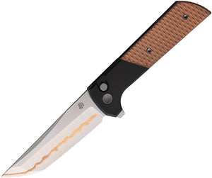 North Mountain Blades Chop 2 Button Lock Diamond Cut Copper & Black Aluminum Folding Copper SLD-Magic Knife 2410AI