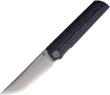 North Mountain Blades Chop 4 Linerlock Black & Blue Carbon Fiber Folding SLD-MAGIC Knife 2412BLCF