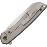 North Mountain Blades Echo Framelock Gray Titanium Folding SLD-MAGIC Knife 2506H