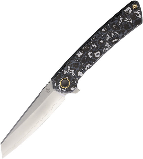 North Mountain Blades Echo Framelock Snow Carbon Fiber & Titanium Folding SLD-MAGIC Knife 2506WB