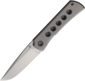 North Mountain Blades Sun Framelock Gray Titanium Folding M390 Knife 2525HL