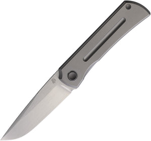 North Mountain Blades Sun Framelock Gray Milled Titanium Folding M390 Knife 2525ST