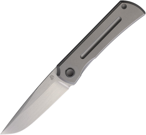 North Mountain Blades Sun Framelock Gray Milled Titanium Folding M390 Knife 2525ST