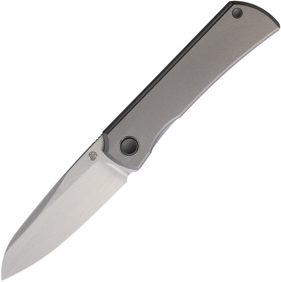 North Mountain Blades Moon Framelock Gray Titanium Folding M390 Knife 2526FL
