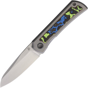 North Mountain Blades Moon Framelock Titanium & Carbon Fiber Folding M390 Knife 2526GLCF