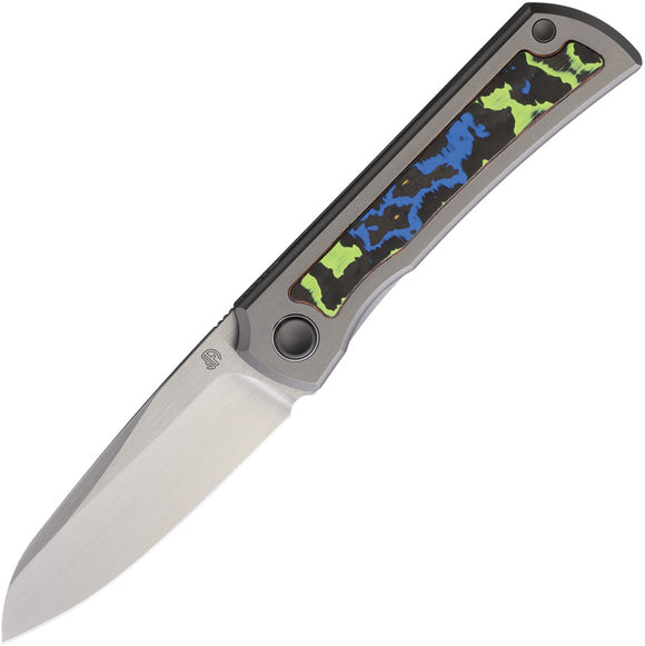 North Mountain Blades Moon Framelock Titanium & Carbon Fiber Folding M390 Knife 2526GLCF