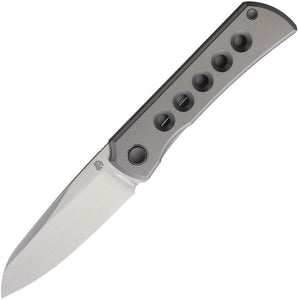 North Mountain Blades Moon Framelock Gray Titanium Folding M390 Knife 2526HL