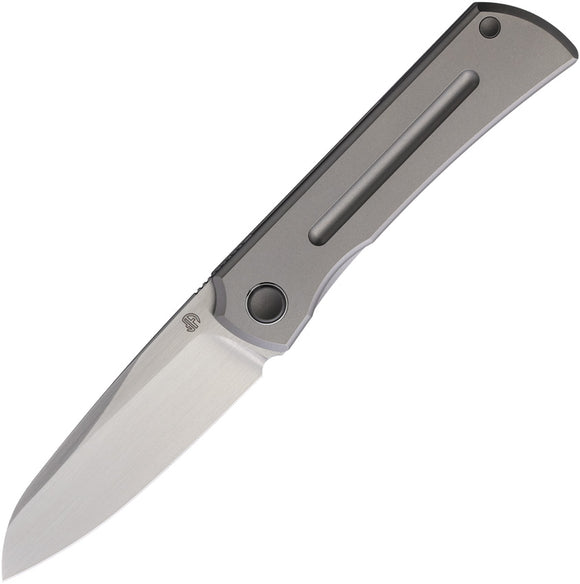 North Mountain Blades Moon Framelock Gray Milled Titanium Folding M390 Knife 2526ST