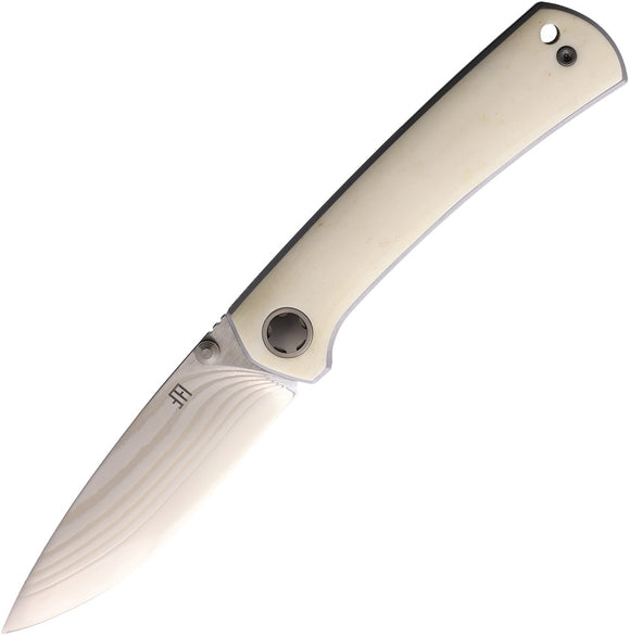 North Mountain Blades Ultra Linerlock Natural Smooth Bone Folding ZDP-189 Knife 2528CB
