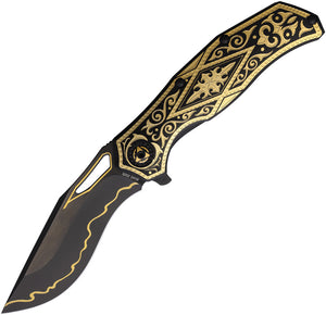 North Mountain Blades Gold Nocturne Linerlock 24K Folding Knife