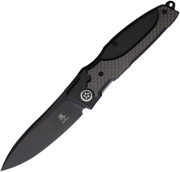 North Mountain Blades Nemoto Higonokami Framelock Black Aluminum & Carbon Fiber Folding 8Cr13MoV Knife HIGBLK