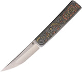North Mountain Blades Kaiken Golden Toad Framelock Titanium Folding M390 Knife KKNGLDTD