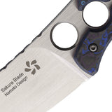 North Mountain Blades Shura Blue & Black Carbon Fiber ZDP-189 Fixed Blade Knife SHURABL