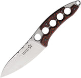 North Mountain Blades Shura Red & Black Carbon Fiber ZDP-189 Fixed Blade Knife SHURARD
