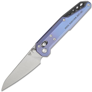 NOC Knives MT-27 Dark Feather Crossbar Lock Purple Titanium Folding M390 Knife MT2702