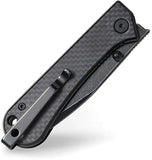 NUKNIVES Kumpanter Linerlock Carbon Fiber Folding D2 Steel Pocket Knife KS131009