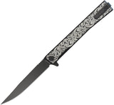 Ocaso Solstice Linerlock Black Scroll Motif Titanium Folding S35VN Pocket Knife 10ESB