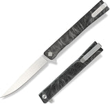 Ocaso Solstice Linerlock Black Topo Titanium Folding S35VN Pocket Knife 10ETS