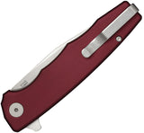 Ocaso Strategy Linerlock Red Aluminum Folding Satin D2 Steel Pocket Knife A29RDS