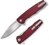 Ocaso Strategy Linerlock Red Aluminum Folding Satin D2 Steel Pocket Knife A29RDS