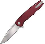 Ocaso Strategy Linerlock Red Aluminum Folding Satin D2 Steel Pocket Knife A29RDS