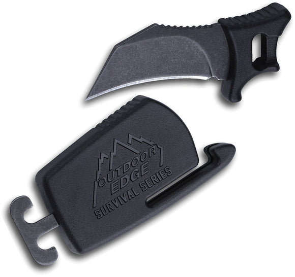 Outdoor Edge Paraclaw Buckle Black ABS Stainless Fixed Blade Knife PCBKL