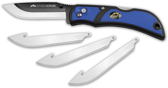 Outdoor Edge Razor Lite EDC Lockback Blue Folding 420J2 Pocket Knife RLU3040