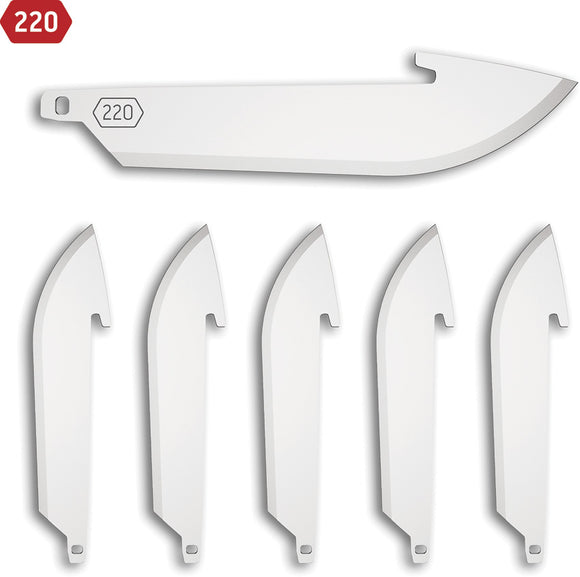 Outdoor Edge 220 Drop Point Blade Pack 6 420J2 Replacement Blade Pack RR226C