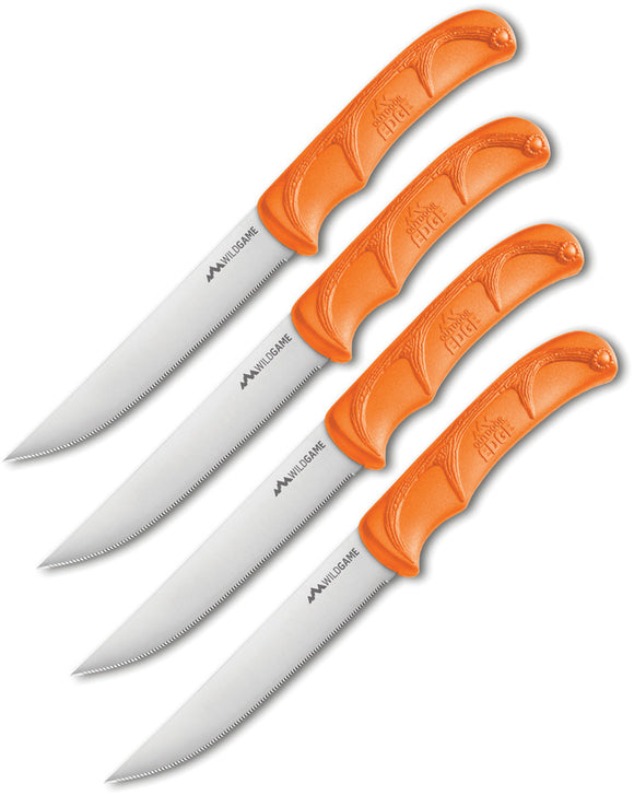 Outdoor Edge Wild Game Steak 420J2 Stainless 4 Fixed Blade Knives Set STK4C