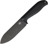 Off-Grid Gear Deepwoods Nightfall Black G10 12C27 Sandvik Fixed Blade Knife GDWNF
