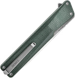 Oknife AION Linerlock Green Micarta Folding 14C28N Sandvik Pocket Knife NAIONGM