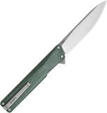 Oknife AION Linerlock Green Micarta Folding 14C28N Sandvik Pocket Knife NAIONGM