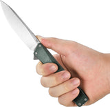 Oknife AION Linerlock Green Micarta Folding 14C28N Sandvik Pocket Knife NAIONGM