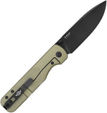 Oknife Duron Framelock Green OAL Aluminum Folding Nitro-V Pocket Knife DURONOG